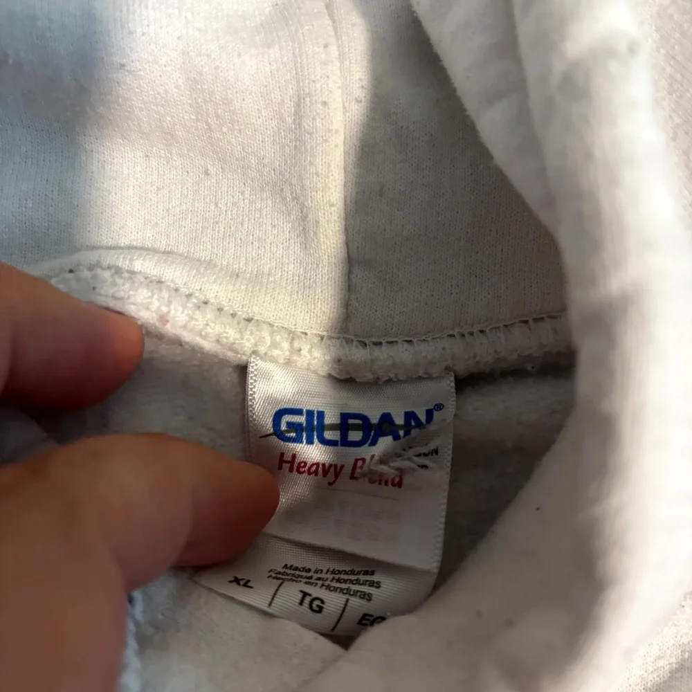 Gildan Heavy Blend Hoodie XL White Blank Pullover Sweatshirt Cotton Poly - Picture 3 of 9